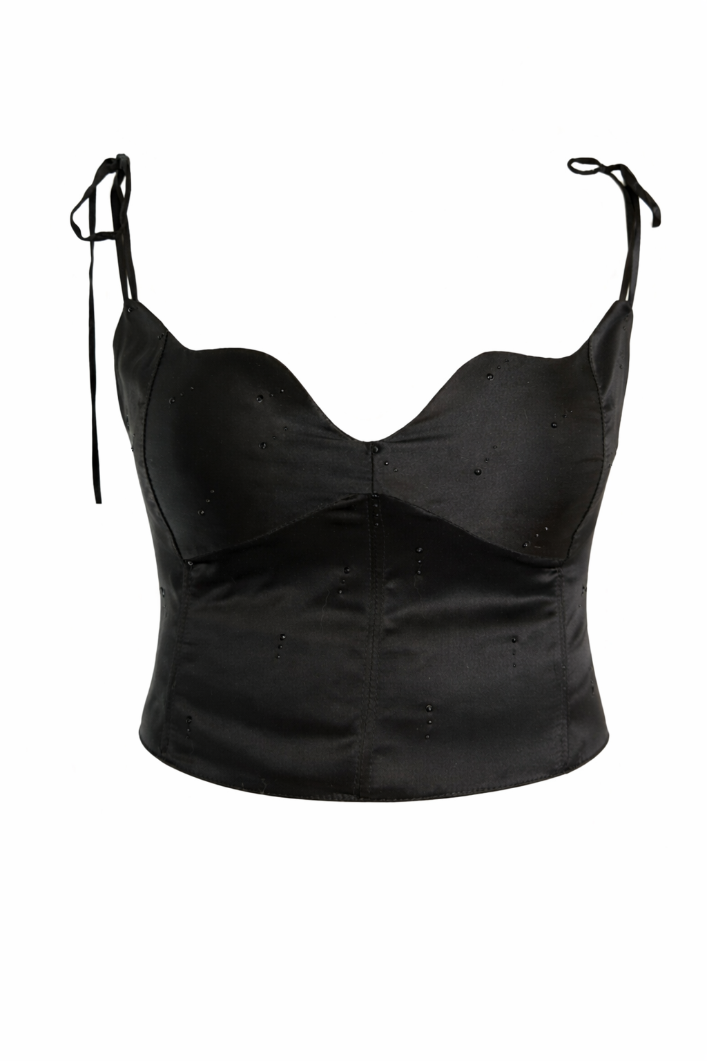 CHICAGO - Top avec strass noir en soie