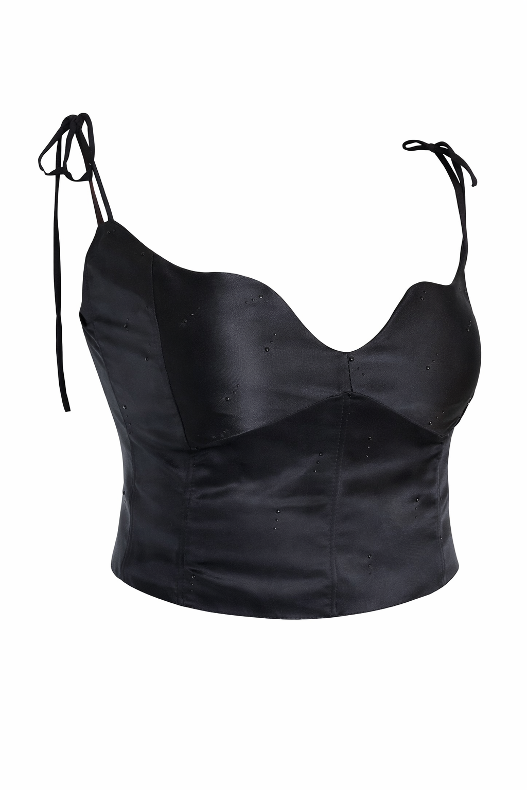 CHICAGO - Top avec strass noir en soie